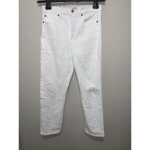 BBJ Women’s Distressed Jeans Size 7 White High Rise
